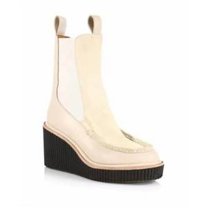 NEW RAG & BONE sloane suede & leather chelsea boots in beige paloma